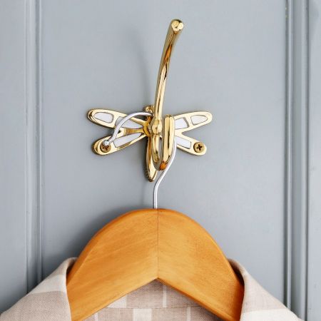 Mother Of Pearl Butterfly Brass Coat Hook
