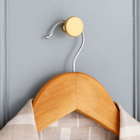 Modern Round Brass Wall Hooks In Golden Color