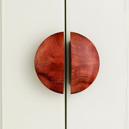 Handmade Modern Natural Wooden Door Small Handles Pack of 2 Pieces