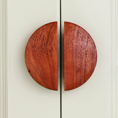 Modern Natural Wooden Cabinet Door Handles (Medium Size) Pack of 2 Pieces