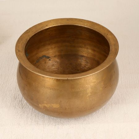 Indian Traditional Brass Cooking Pot from South India for Decor