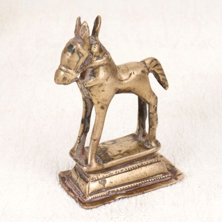 Indian Handmade Brass Horse Statue from West India
