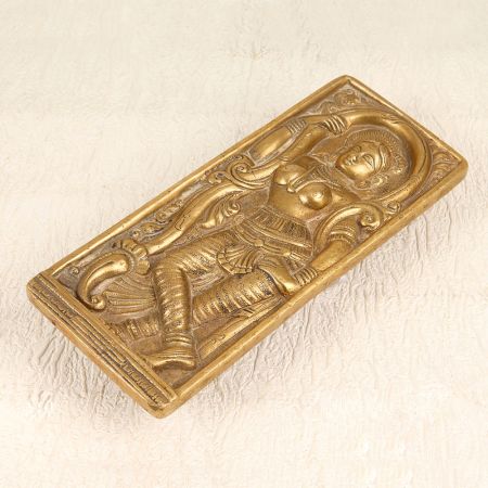 Vintage Handcrafted Brass Door Handle in South Indian Art