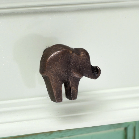 Antique Iron Elephant Shape Kids Drawer Knob
