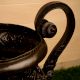 Dark Finish Vintage Brass Flower Pot with Two Handles for Decor