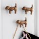 Decorative Modern Antique Puppy Iron Wall Hooks-3 Pieces
