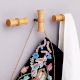 Handmade Natural Wooden T-Bar Wall Hooks-3 Pieces
