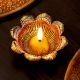 Designer Golden Aluminium Diwali Diya For Pooja Room Decoration Pack of 3