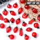 Red Tiny Christmas Ornaments -Pack of 25