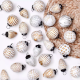 Set of 12 Glass White and Brown Christmas Hanging For Tree Decoration