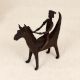 Vintage Finest Brass Horse with Rider in Tribal Art for Decor