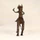 Antique Brown Tribal Art Horse with Rider Made of Brass