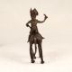 Antique Brown Tribal Art Horse with Rider Made of Brass