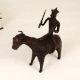Vintage Dark Finish Brass Sheep with Rider for Home Decor