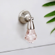 Pink Octagon Teardrop Glass Pull Drawer Knob