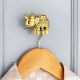 Handmade Golden Brass Elephant Wall Hook