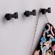 Handcrafted Black Iron Bow Modern Wall Hooks-3 Pieces