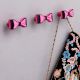 Pink and Black Iron Bow Modern Wall Hooks-3 Pieces