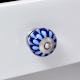 Blue Ceramic Floral Knobs for Kitchen Cabinet