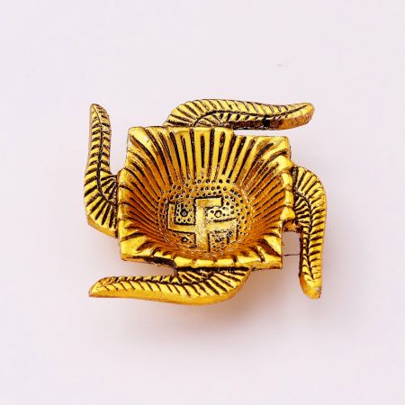 Decorative Aluminium Diyas In Swastika Shape Oil Lamp