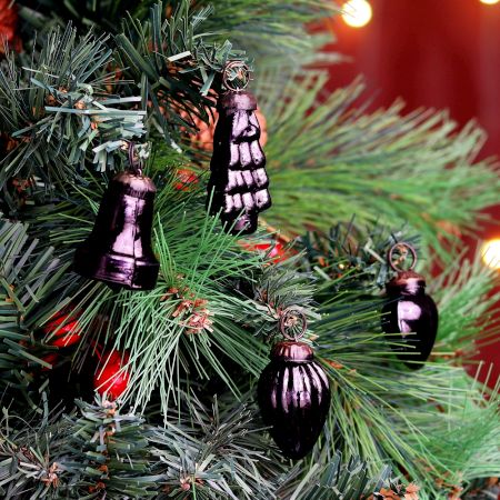 25 Pieces Black Glass Ornaments For Tree Decoration