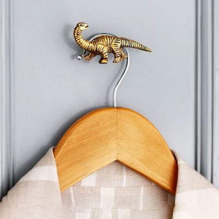 Dinosaur Aluminium Golden Heavy Duty Wall Hook