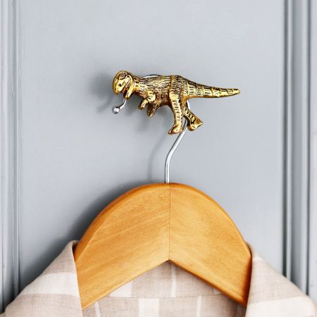 Modern Golden Dinosaur Aluminium Heavy Duty Wall Hook