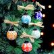 12 Pieces Hand painted Multicolor Round Balls Ceramic Christmas Ornaments