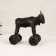 Handmade Brass Statue of Bull on Wheels from Central India