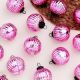12 Pieces Pink Glass Christmas Ornaments For Tree Decoration