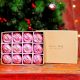 12 Pieces Pink Glass Christmas Ornaments For Tree Decoration