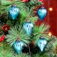 12 Pieces Modern Glass Sky Blue Christmas Ornaments For Tree Decoration