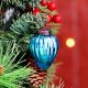 12 Pieces Modern Glass Sky Blue Christmas Ornaments For Tree Decoration