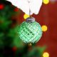 12 Pieces Decorative Green Glass Ornaments - Christmas Tree Ornaments