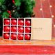 12 Pieces Decorative Red Glass Ornaments - Christmas Tree Ornaments