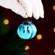 12 Pieces Sky Blue Coloured Glass Christmas Ornaments