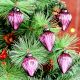 12 Pieces Onion Pink Coloured Glass Christmas Ornaments