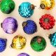 6 Pieces Modern Multicolor Coloured Glass Christmas Ornaments