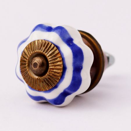 White Navy Medium Knob