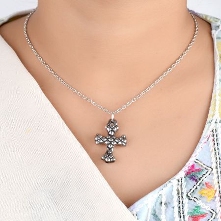 92.5 Holy Cross Sterling  Silver Pendant Fancy Handmade Pendant