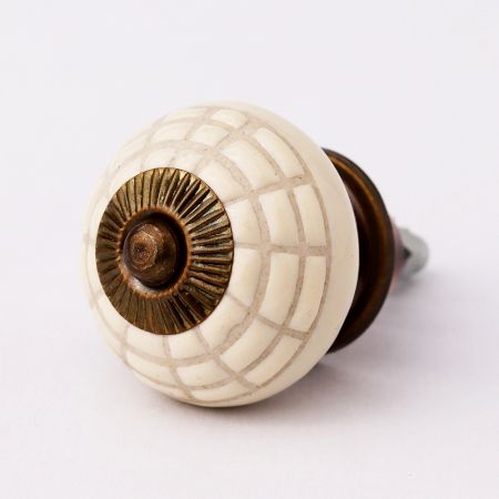 White Spider Net Etched  Ceramic Drawer Knobs