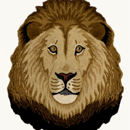 Handcrafted Woolen Lion Face Rug – Animal Design Floor Carpet