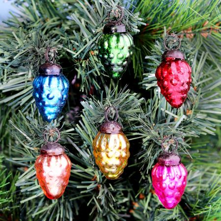 Tiny Grapes Glass Christmas Ornaments