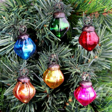 Tiny Diamond Glass Christmas Hanging Ornaments