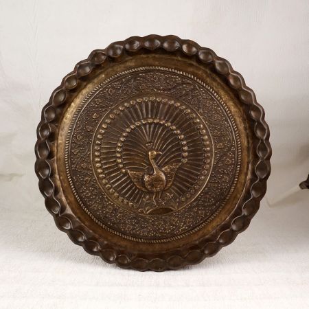 Traditional Handmade Peacock Wall Hanging Brass Plate