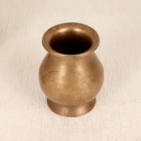 South Indian Brass Holy Water Pot in Brown Finish for Rituals