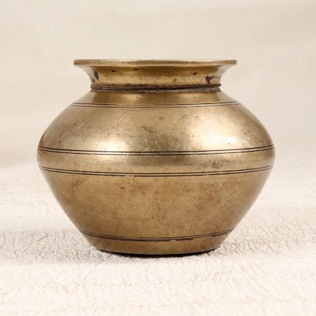 Gujarati Brown Finish Holy Water Pot Made of Finest Brass