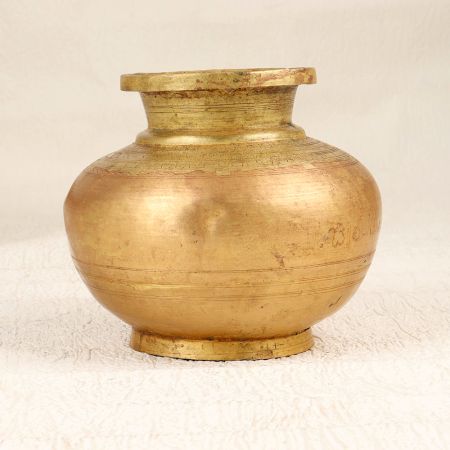 Antique Brown Traditional Water Pot for Hindu Rituals