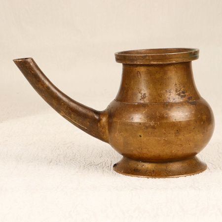 Brass Holy Water Pot with Spout for Prayer and Home Decor