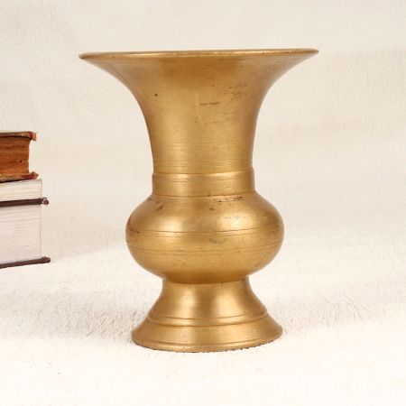 South Indian Handcrafted Brass Flower Pot for Auspicious Occasion